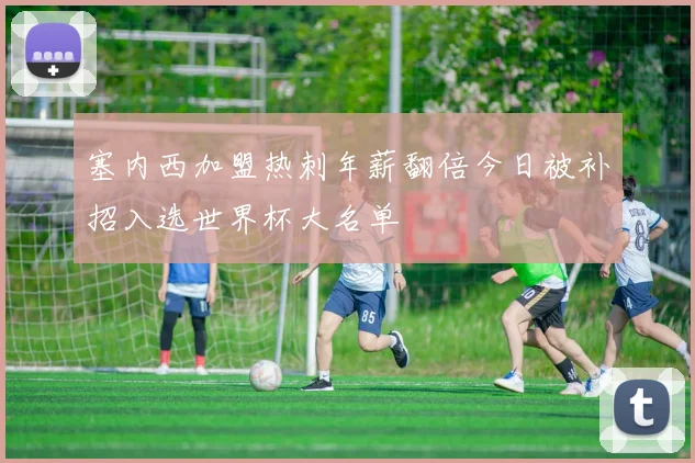 塞内西加盟热刺年薪翻倍今日被补招入选世界杯大名单